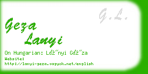 geza lanyi business card